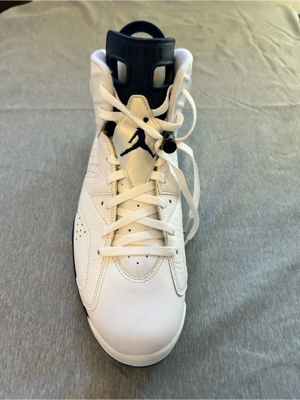 Jordan Men’s White and Navy High-Top Basketball Sneakers